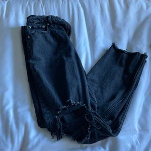 Black distressed jeans